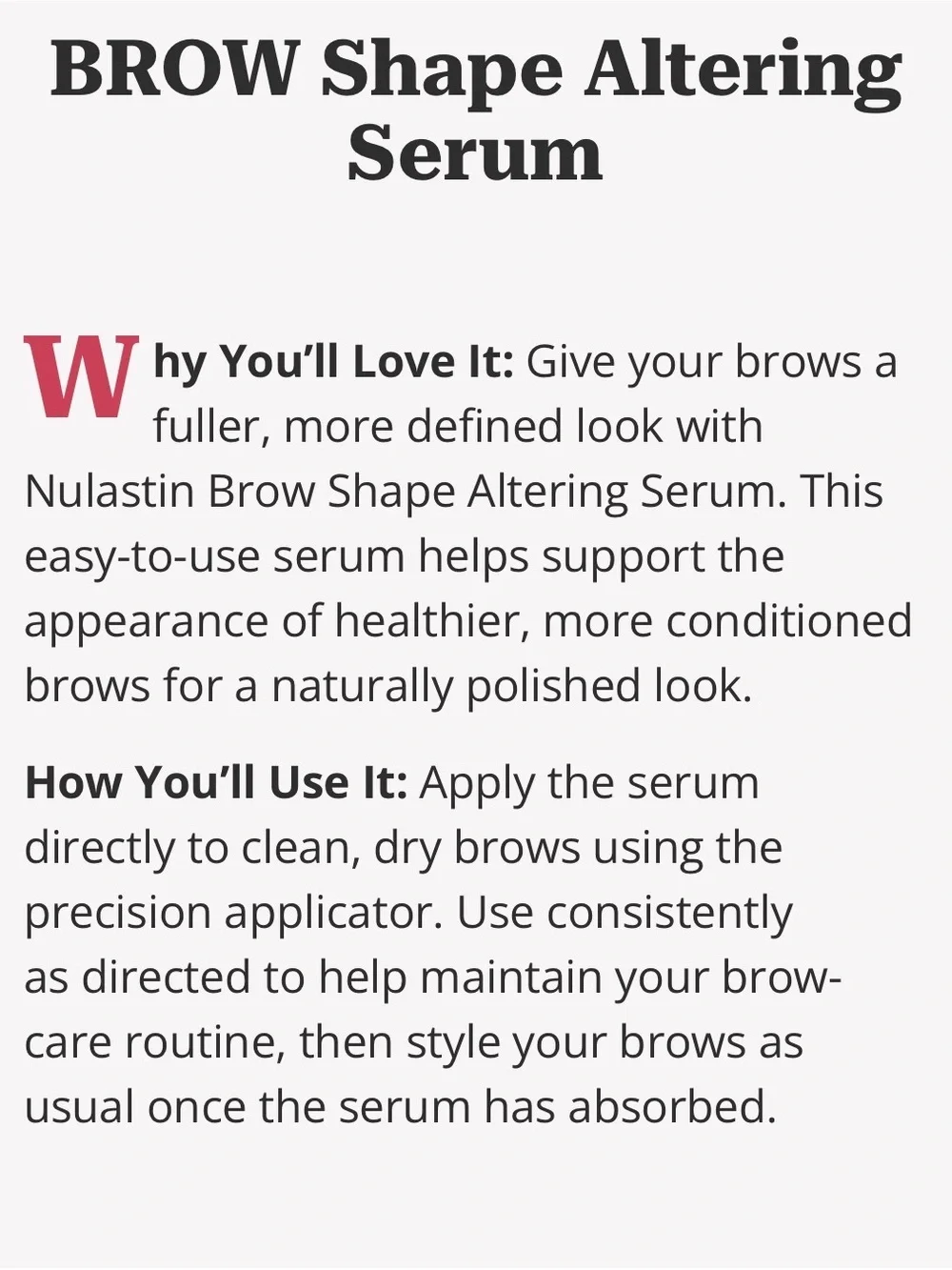 NULASTIN BROW Shape Altering Serum - 3 mL / 0.1 FL OZ - New in Box $84